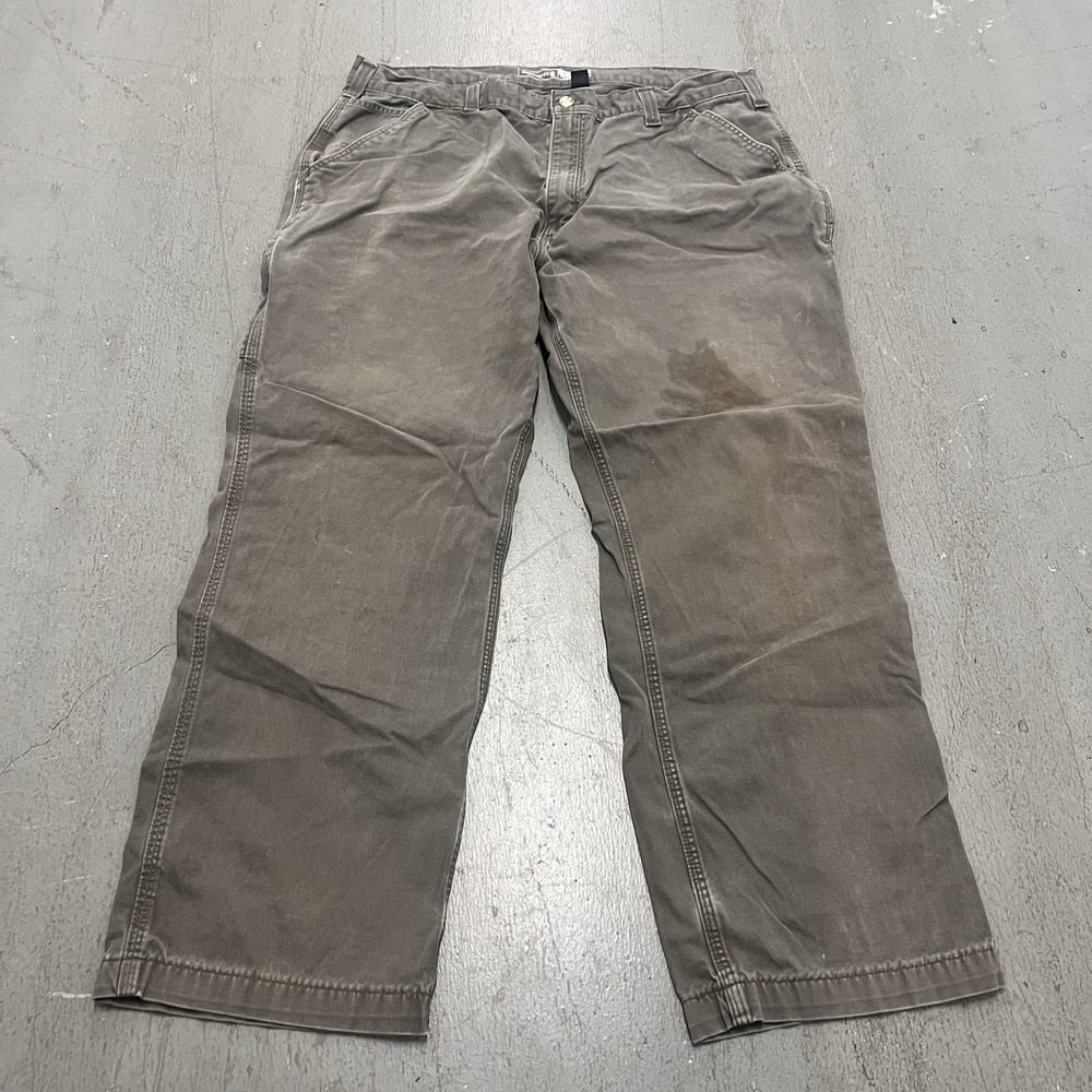 Carhartt B324 DFE Men's Green Canvas Relaxed‎ Fit Utility Work Pants Size 40x30